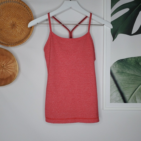 lululemon athletica Tops - Lululemon Power Y Tank Top Yoga Workout Red Specks